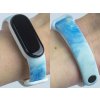 Náhradní náramek Mi band 3/4/5/6/7 Modrý mramor (Barva Vícebarevná, Pro Přístroj Xiaomi Mi Band 7)