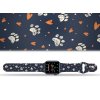 Apple watch řemínek Tlapičky se srdíčky (Barva Bílá, Rozměr 42/44/45/46/49mm)