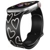 Apple watch řemínek Srdce černobílá (Rozměr 42/44/45/46/49mm, barva pásku bílá)