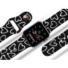 Apple watch řemínek Srdce černobílá (Rozměr 42/44/45/46/49mm, barva pásku bílá)