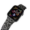 Apple watch řemínek Srdce černobílá (Rozměr 42/44/45/46/49mm, barva pásku bílá)