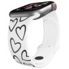 Apple watch řemínek Srdce černobílá (Rozměr 42/44/45/46/49mm, barva pásku bílá)