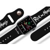Apple watch řemínek Rick and Morty - Logo (Rozměr 42/44/45/46/49mm, barva pásku bílá)