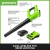 Greenworks Axial G24ABK2 akumulátorový foukač listí