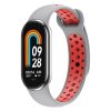 Dvojbarevný silikonový náramek Mi band 8/9/10 (Barva Bílo-Červená, Pro Přístroj Xiaomi Mi Band 8/9/10)