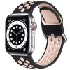 Dvoubarevný perforovaný řemínek s přezkou pro Apple Watch 38/40/41/42(S10)mm (Barevná varianta Bílo-Růžový)