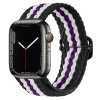Pletený řemínek se sponou pro Apple Watch 42/44/45/46/49mm (Barevná varianta Černo-bílo-fialový)