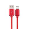 Pletený kabel 1m USB na lightning (Barva červený)
