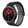 Perforovaný magnetický řemínek pro Samsung Watch 4/5/6 (Barva Černo-bílý s černou přezkou)