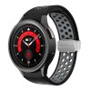 Perforovaný magnetický řemínek pro Samsung Watch 4/5/6 (Barva Černo-bílý s černou přezkou)