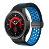 Perforovaný magnetický řemínek pro Samsung Watch 4/5/6 (Barva Černo-bílý s černou přezkou)