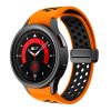 Perforovaný magnetický řemínek pro Samsung Watch 4/5/6 (Barva Černo-bílý s černou přezkou)