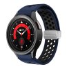 Perforovaný magnetický řemínek pro Samsung Watch 4/5/6 (Barva Černo-bílý s černou přezkou)