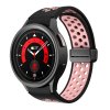Perforovaný magnetický řemínek pro Samsung Watch 4/5/6 (Barva Černo-bílý s černou přezkou)