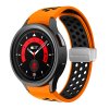 Perforovaný magnetický řemínek pro Samsung Watch 4/5/6 (Barva Černo-bílý s černou přezkou)