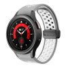 Perforovaný magnetický řemínek pro Samsung Watch 4/5/6 (Barva Černo-bílý s černou přezkou)