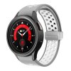 Perforovaný magnetický řemínek pro Samsung Watch 4/5/6 (Barva Černo-bílý s černou přezkou)
