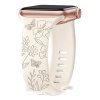 Řemínek gravírované květiny pro Apple Watch 38/40/41/42(S10)mm (Barva Slunečnice - vínová)