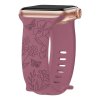 Řemínek gravírované květiny pro Apple Watch 38/40/41/42(S10)mm (Barva Slunečnice - vínová)