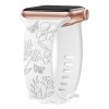 Řemínek gravírované květiny pro Apple Watch 38/40/41/42(S10)mm (Barva Slunečnice - vínová)
