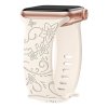Řemínek gravírované květiny pro Apple Watch 42/44/45/46/49mm (Barva Slunečnice - vínová)