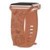Řemínek gravírované květiny pro Apple Watch 42/44/45/46/49mm (Barva Slunečnice - vínová)