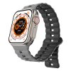Magnetický silikonový řemínek pro Apple Watch 38/40/41/42(S10)mm (Barva Bílo-Černý)