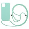 Silikonový kryt se šňůrkou pro iPhone 15 PLUS (Barva Tmavě zelená)