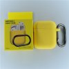 Jednobarevný obal s karabinou pro AirPods 1/2 (Barva Yellow)
