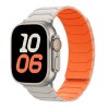 Silikonový magnetický řemínek pro Apple Watch 38/40/41/42(S10)mm (Barva Černo-oranžový)