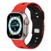 Perforovaný dvojbarevný řemínek pro Apple Watch 38/40/41/42(S10)mm (Barva Khaki-černý)