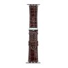 Lesklý koženkový řemínek pro Apple Watch 38/40/41/42(S10)mm (Barva náramku Tmavě červená)