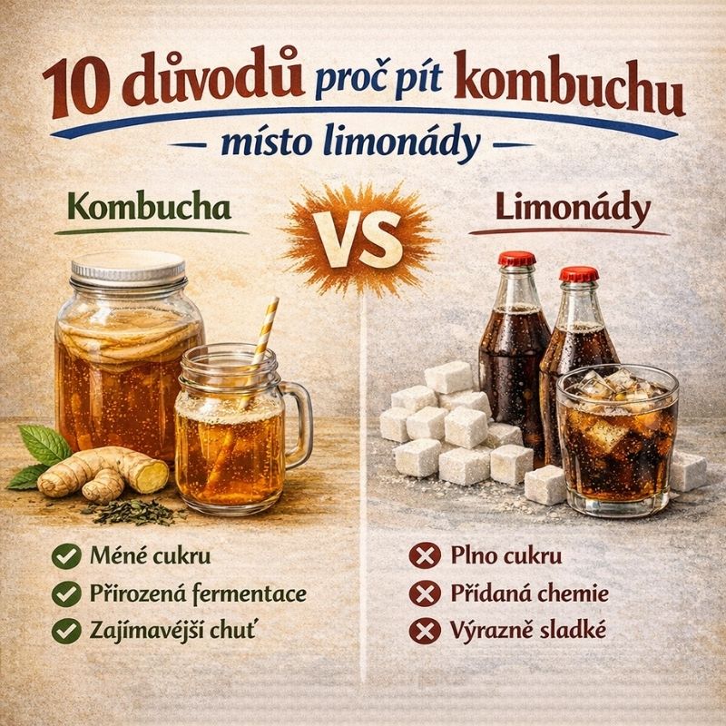 10 důvodů proč pít kombuchu místo limonády
