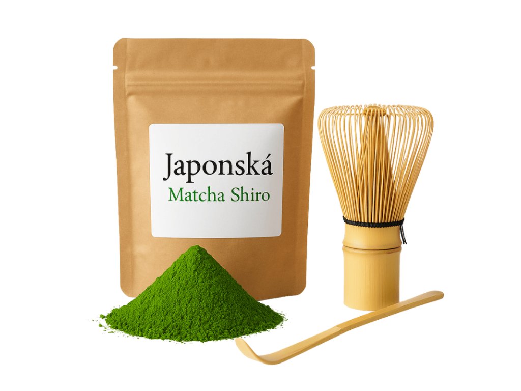 Matcha sada s metličkou a lžičkou