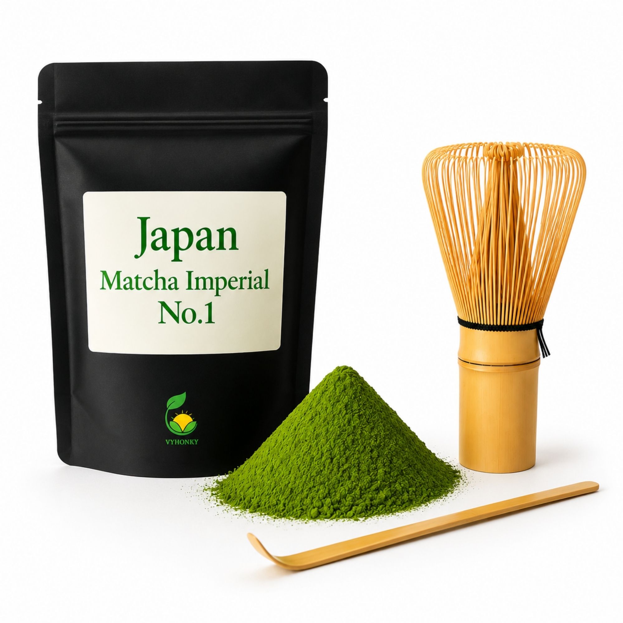 Matcha čaj – výhodná sada s metličkou a lžičkou