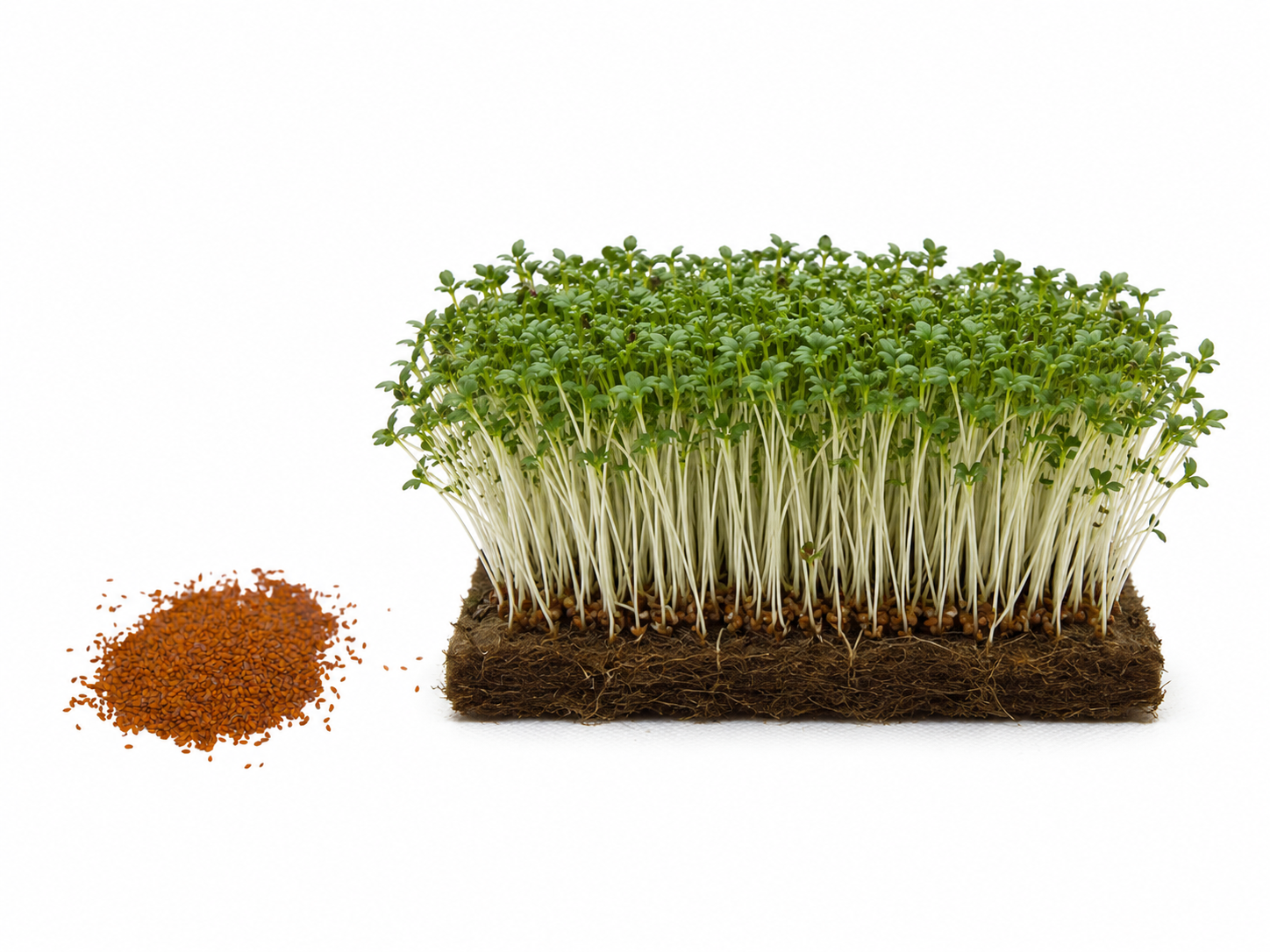 Semínka řeřichy na microgreens