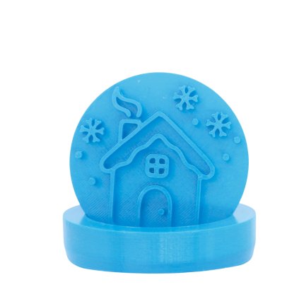 Vykrajovátko s motivem - Zasněžená chaloupka (Průměr 6 cm)