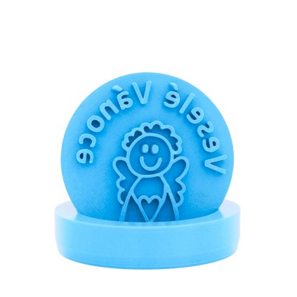 Vykrajovátko s motivem - Veselé Vánoce anděl (Průměr 6 cm)