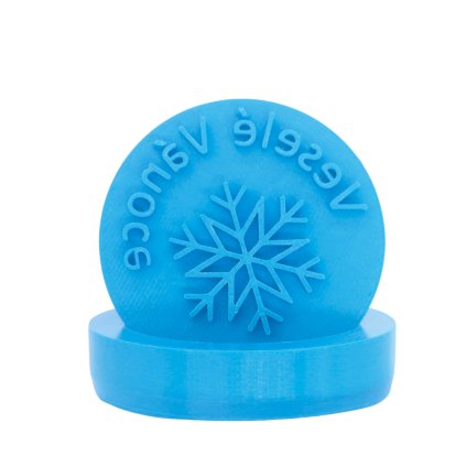 Vykrajovátko s motivem - Veselé Vánoce vločka (Průměr 6 cm)