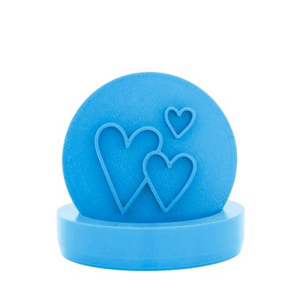 Vykrajovátko s motivem - Tři srdíčka (Průměr 6 cm)