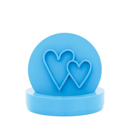 Vykrajovátko s motivem - Propojená srdíčka (Průměr 6 cm)