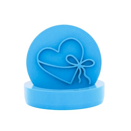 Vykrajovátko s motivem - Srdíčko s mašličkou (Průměr 6 cm)