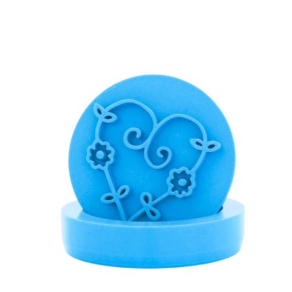 Vykrajovátko s motivem - Srdéčko s květy (Průměr 6 cm)