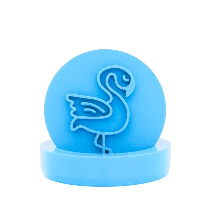 Vykrajovátko s motivem - Růžový plameňák (Průměr 6 cm)