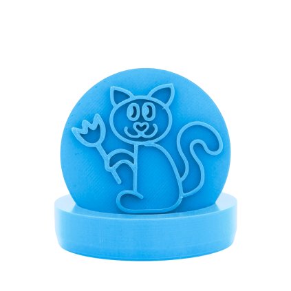 Vykrajovátko s motivem - Kočička s tulipánem (Průměr 6 cm)