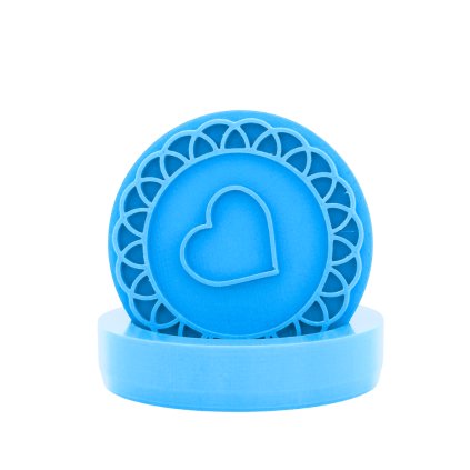 Vykrajovátko s motivem - Srdíčko s vykrojením - vlnky (Průměr 6 cm)