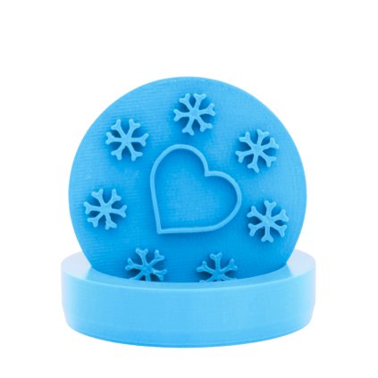 Vykrajovátko s motivem - Srdíčko s vykrojením - vločky (Průměr 6 cm)