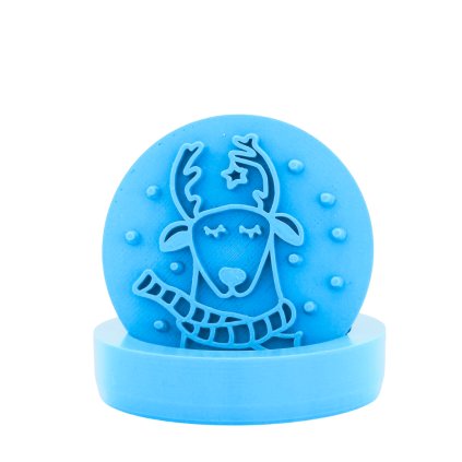 Vykrajovátko s motivem - Jelen se šálou (Průměr 6 cm)