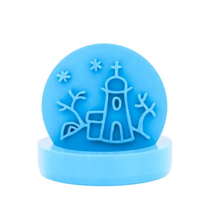 Vykrajovátko s motivem - Vánoční kostelík (Průměr 6 cm)