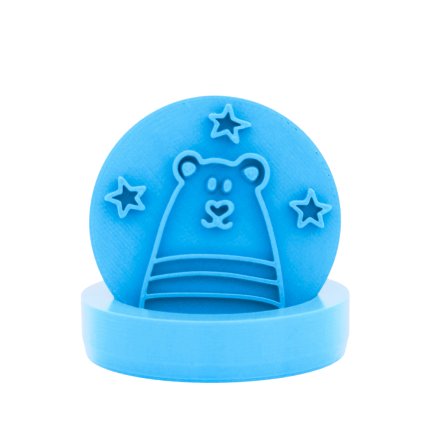 Vykrajovátko s motivem - Medvěd s proužky (Průměr 6 cm)